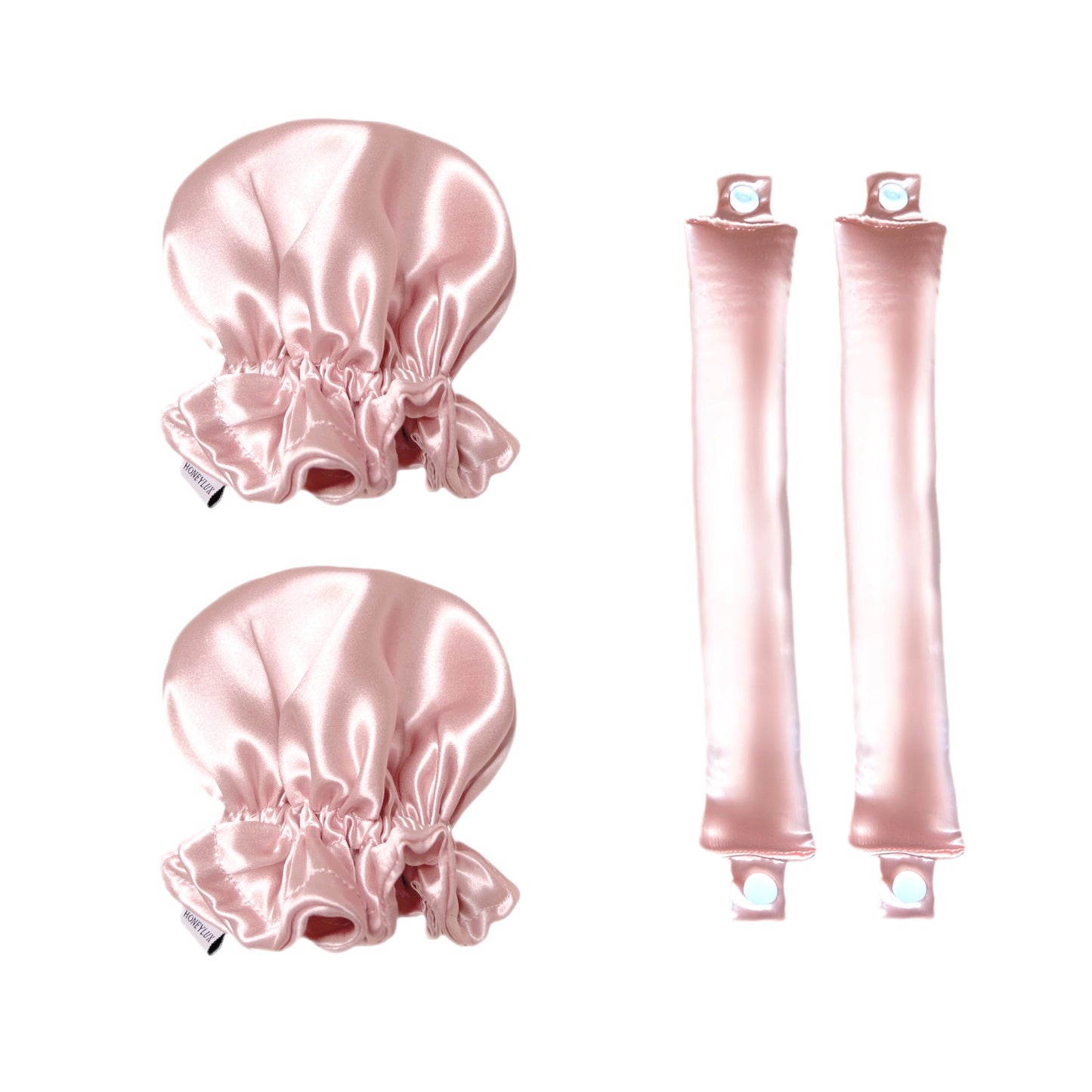 Organic Silk Heatless Curlers - Pink-0