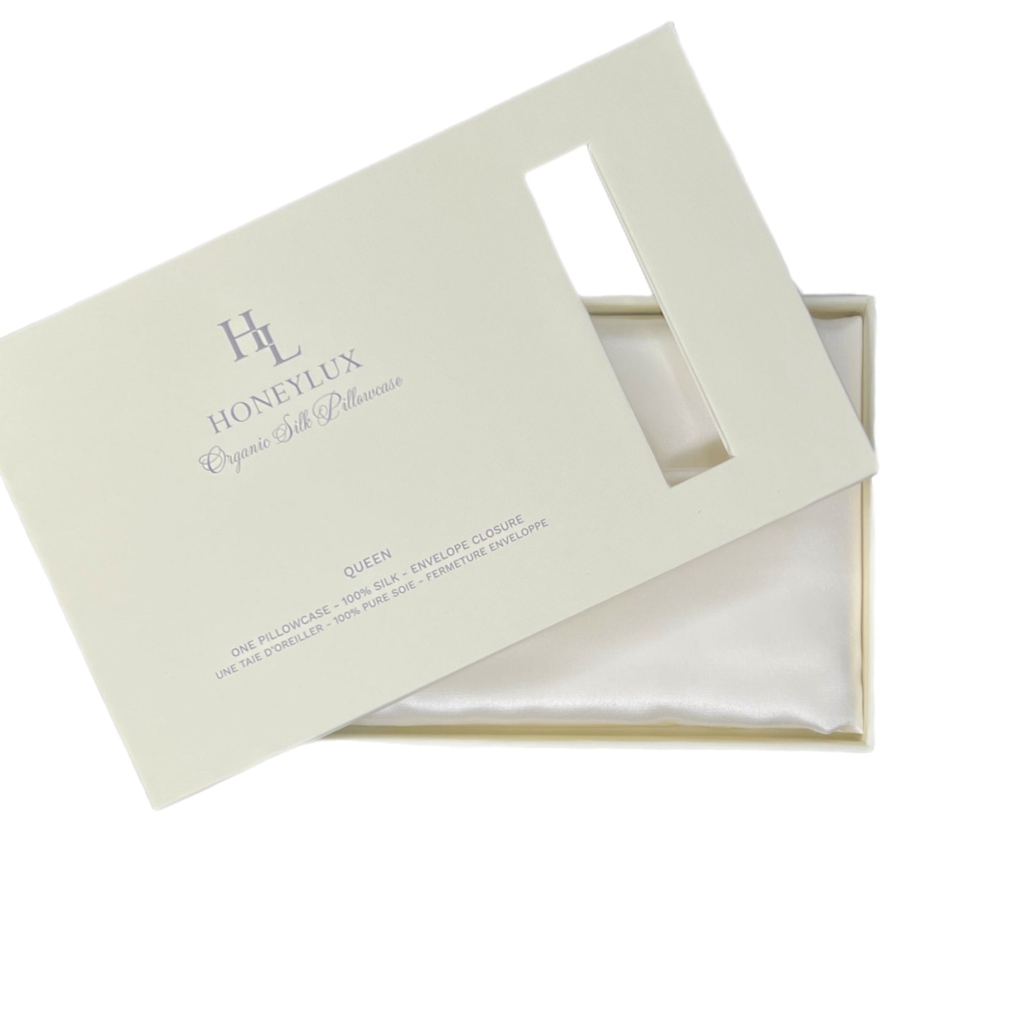 Queen Organic Silk Pillowcase - Weiss 50 x 80 cm