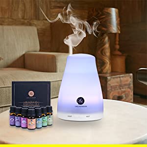 LagunaMoon Aroma Diffuser mit ätherischen Ölen Gift Set Kit